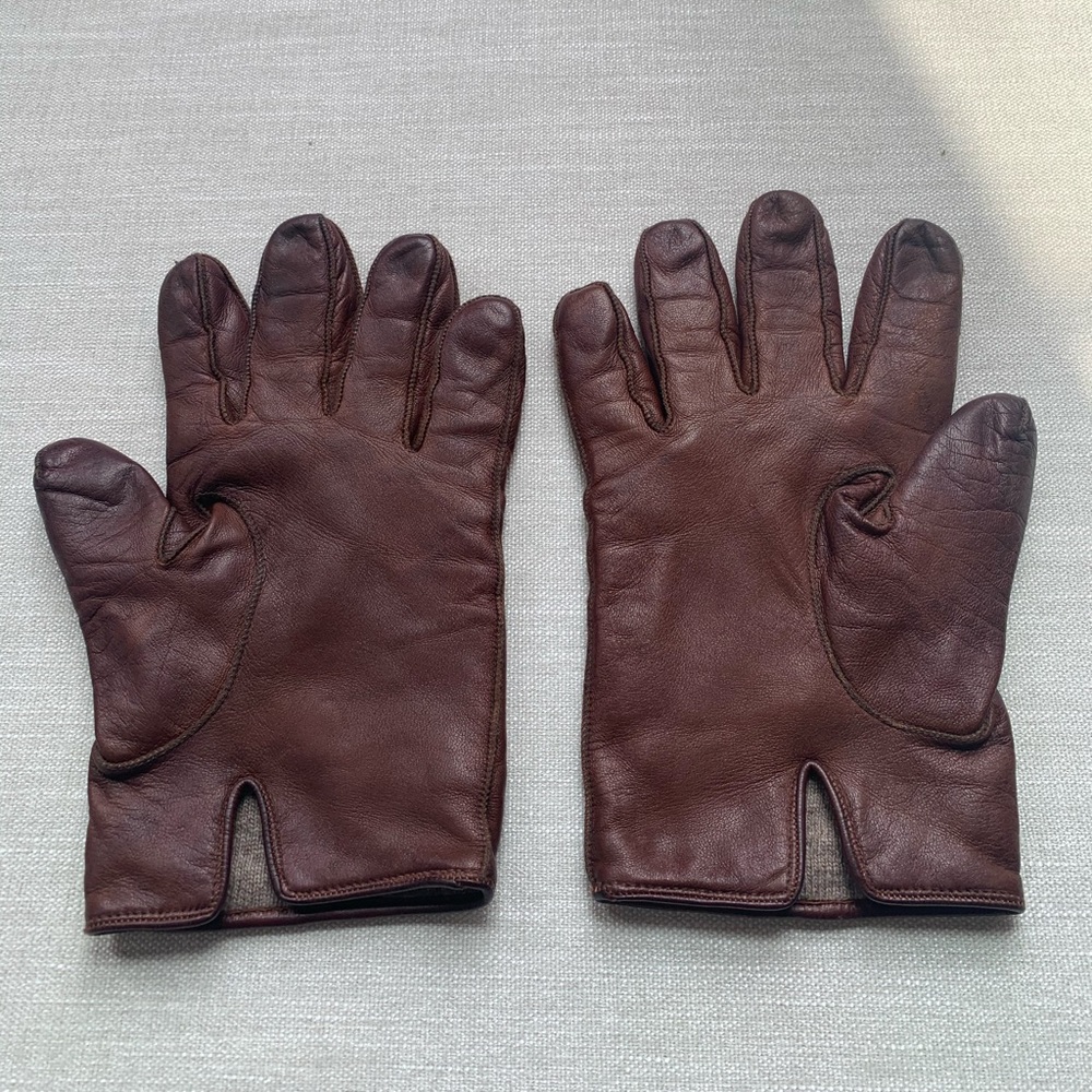 Coach leather gloves (cashmere lining)